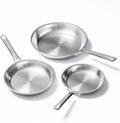 COOKER KING Juego de 3 sartenes de acero inoxidable (8+10+12 pulgad...