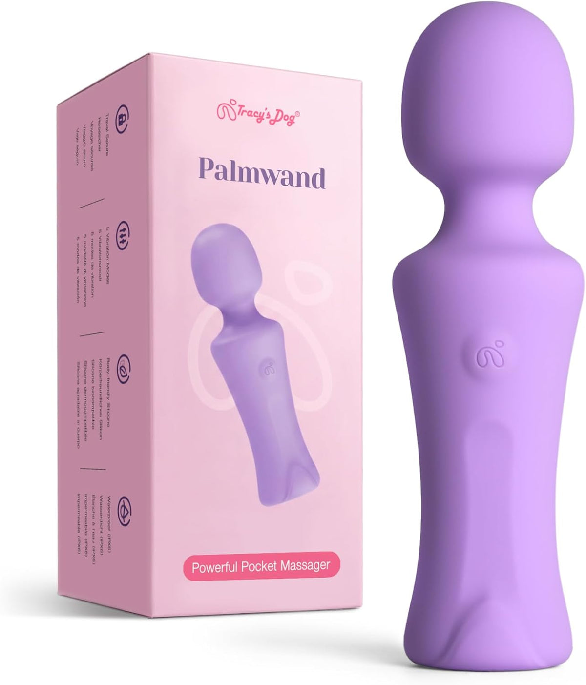 Tracy's Dog Vibrador de varita de bolsillo, mini masajeador ina...
