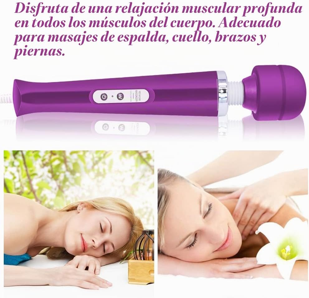 MASANIU - Masajeador con 10 ajustes de pulso y vibración fuerte, ma...