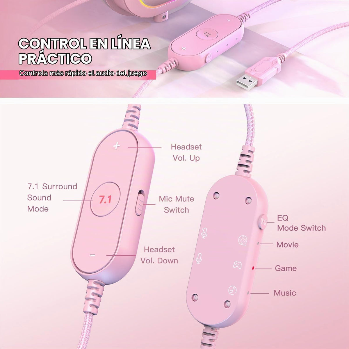 Auriculares para juegos con cable FIFINE H6P con micrófono con canc...