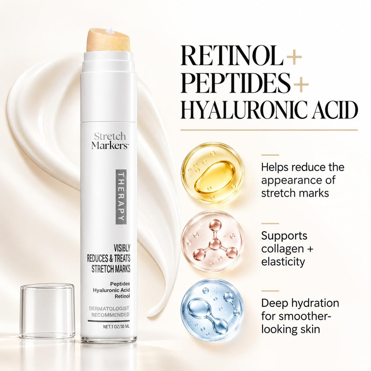 Stretchmarkers Crema eliminadora de estrías con retinol, péptidos y...