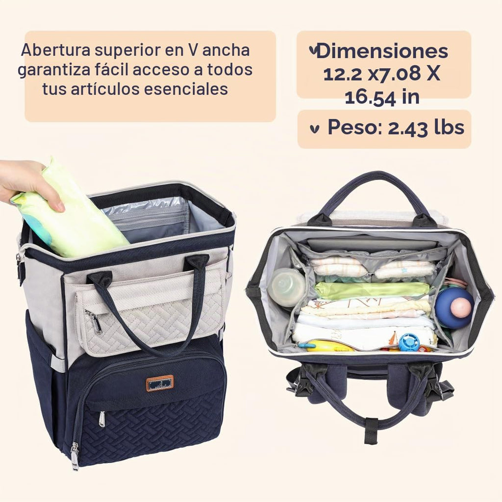 BabbleRoo Mochila para Pañales, Bolsas Grandes Multifunción con Alm...