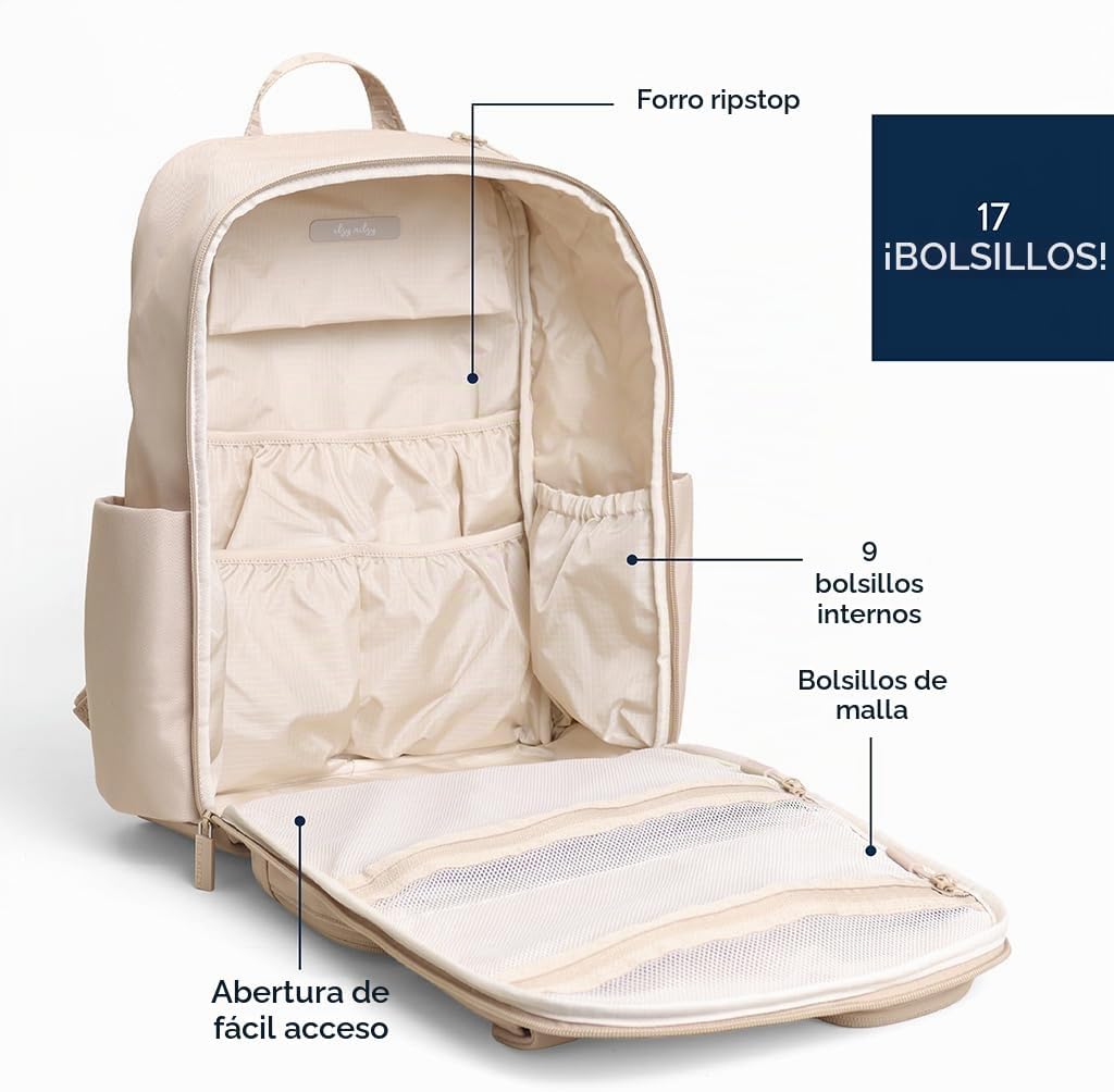 Itzy Ritzy Mochila para pañales utilitaria: cuenta con 17 bolsillos...