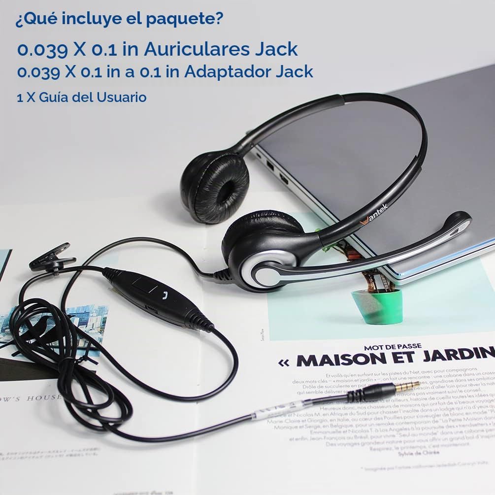 Auriculares para teléfono móvil con micrófono, cancelación de ruido...