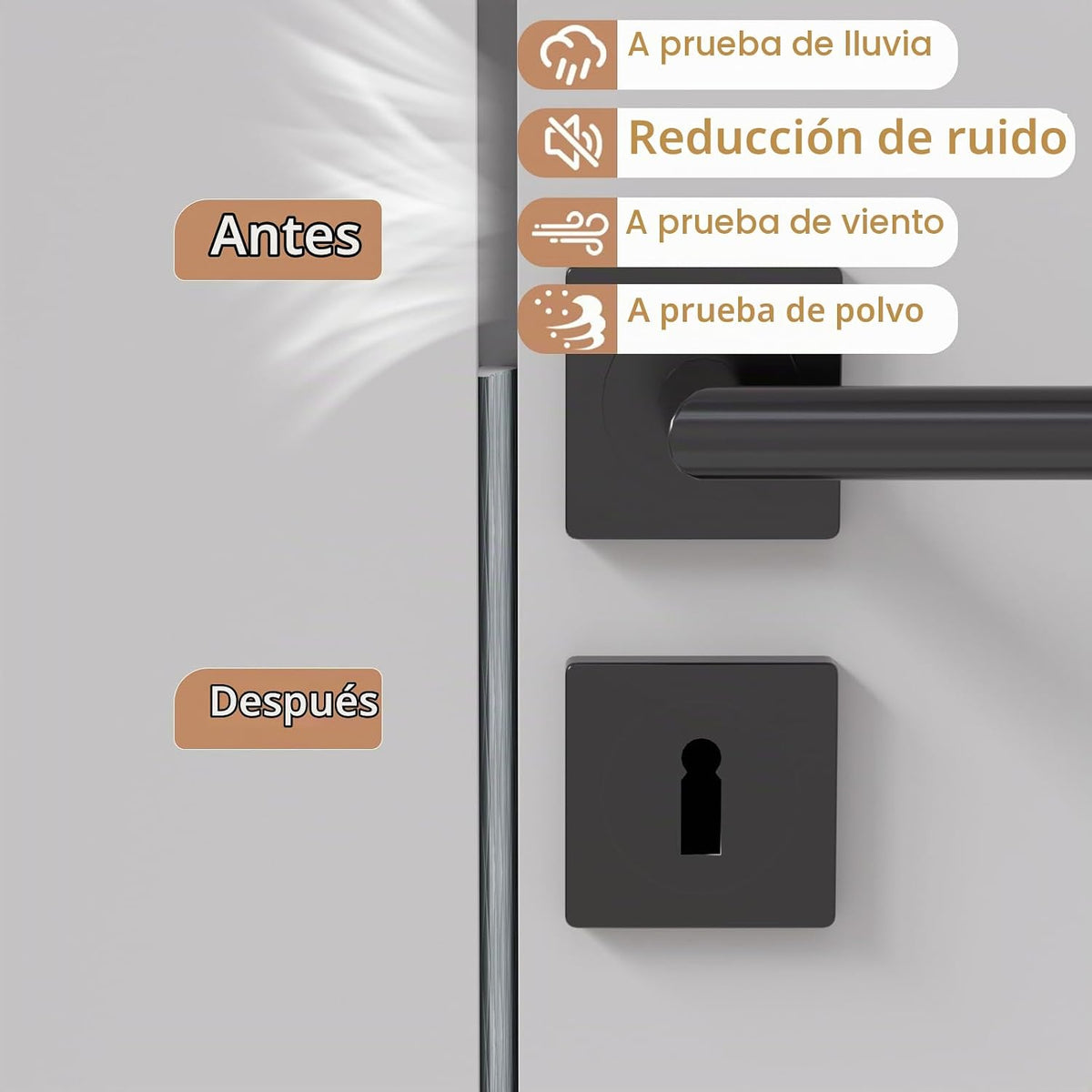 3 piezas × 196" de cinta selladora de espuma en forma de cuña p...