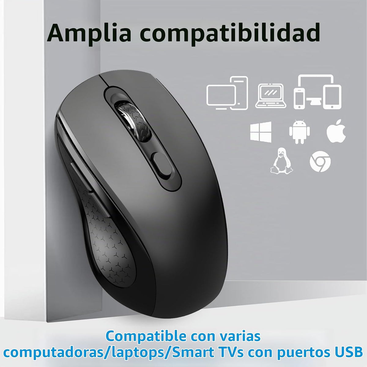 Ratón Inalámbrico Ergonómico, Ratón con Botones Laterales, 2400 DPI...