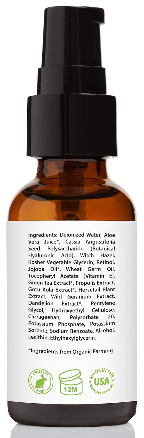 Suero de retinol al 2.5% con ácido hialurónico y vitamina E, 1 fl....