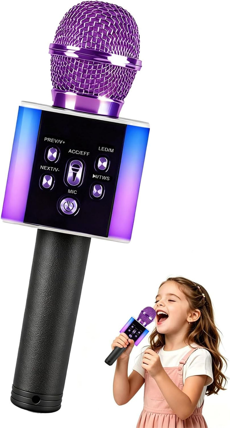 Luanbauty Micrófono inalámbrico de karaoke Bluetooth para niños y a...