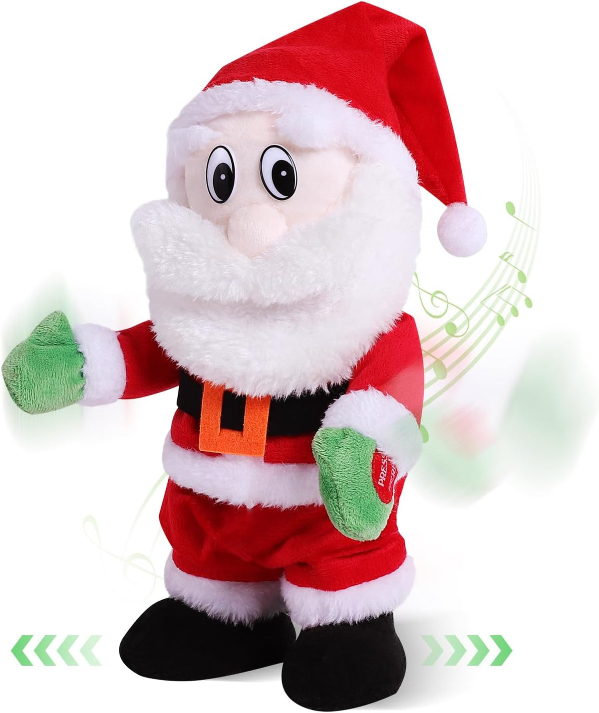 Gfilay Juguete de peluche animado de Papá Noel que camina | Decorac...