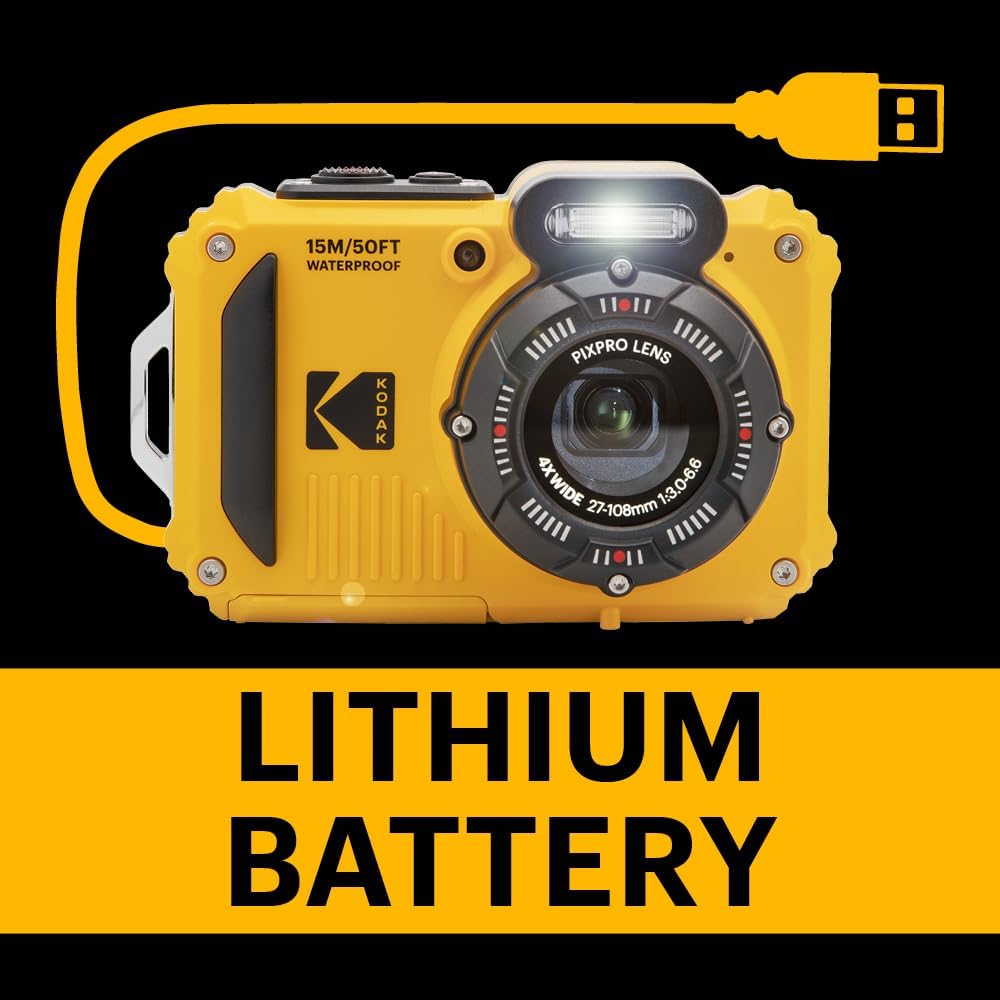 KODAK PIXPRO WPZ2 - Cámara digital impermeable de 16 MP, 49.2 ft, z...