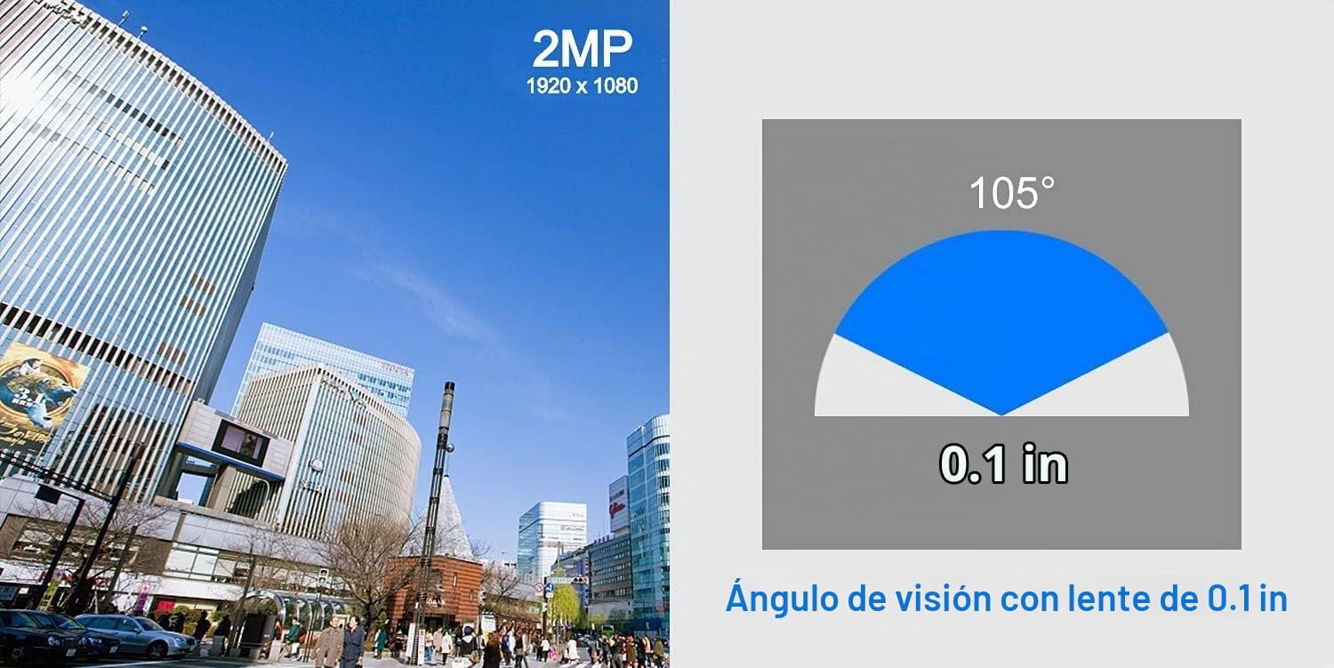 Real HD 5MP Cámara de seguridad con visión nocturna a todo color, d...