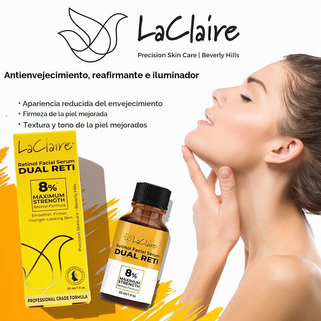 LaClaire Retinol Complex - Suero facial antienvejecimiento, ilumina...