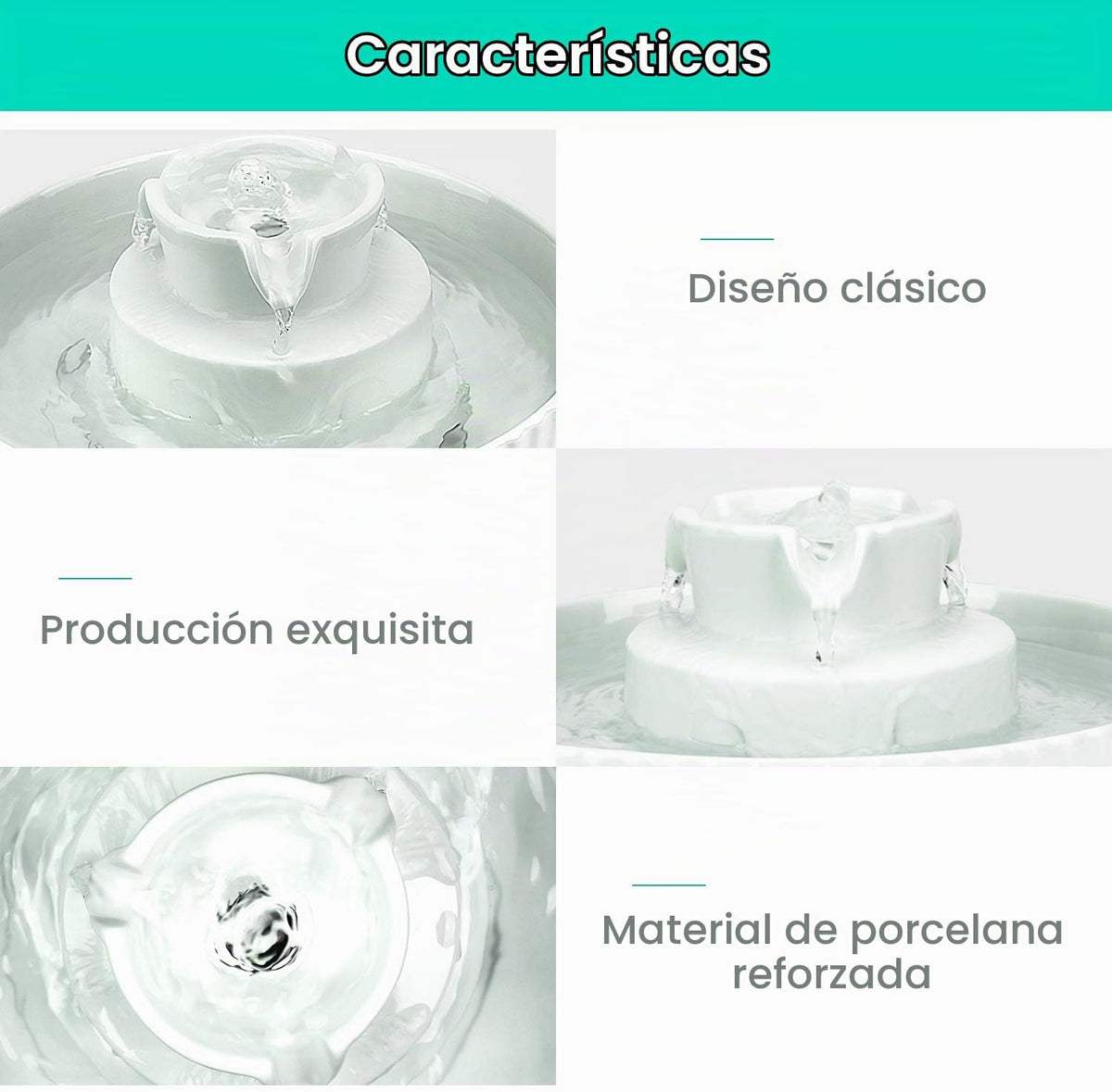 Fuente de agua de cerámica para gatos, 2.1L\/71 onzas, fuente de ag...