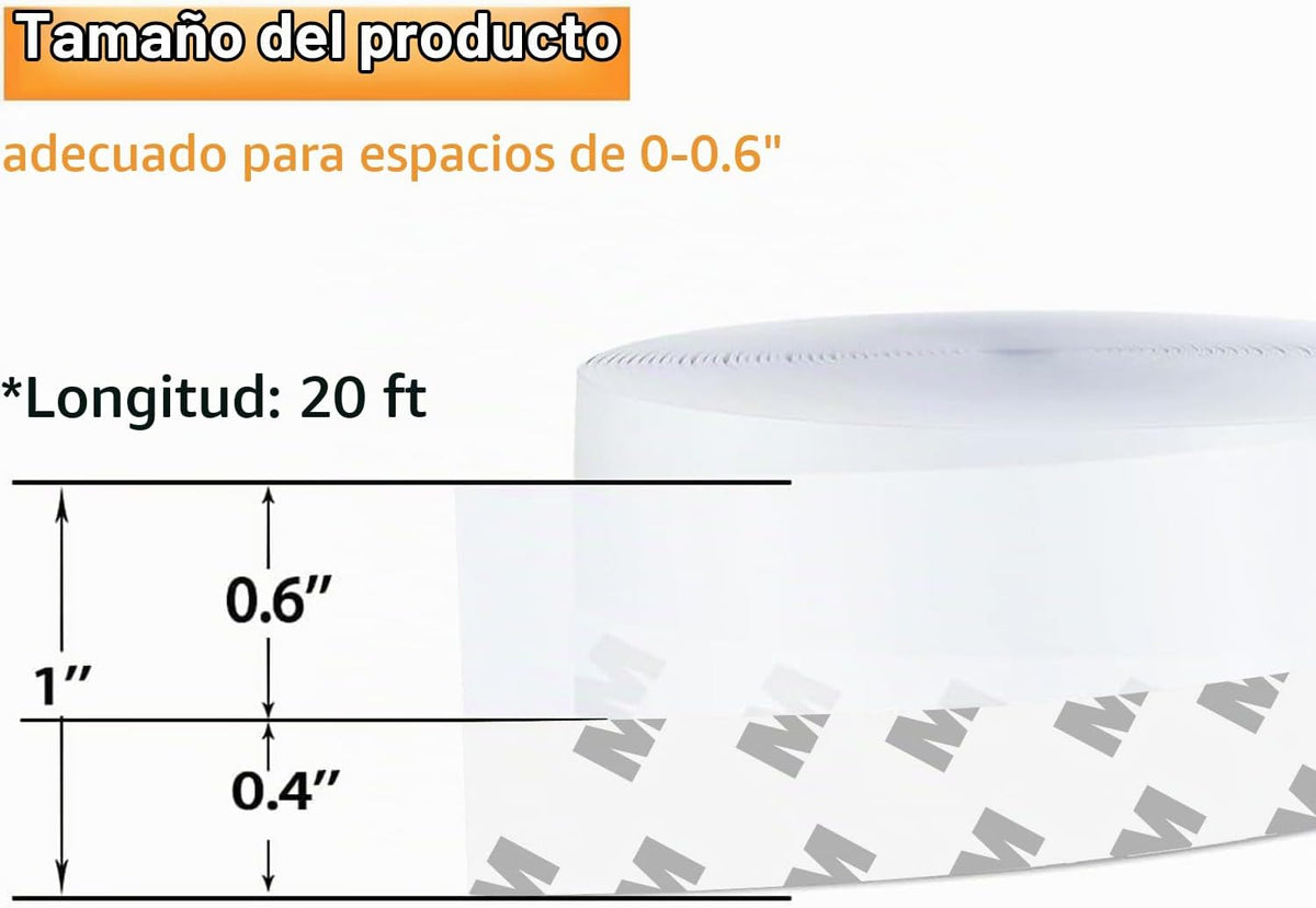 Cinta de sellado de 33.5 pies, tira de sellado de silicona, sello a...