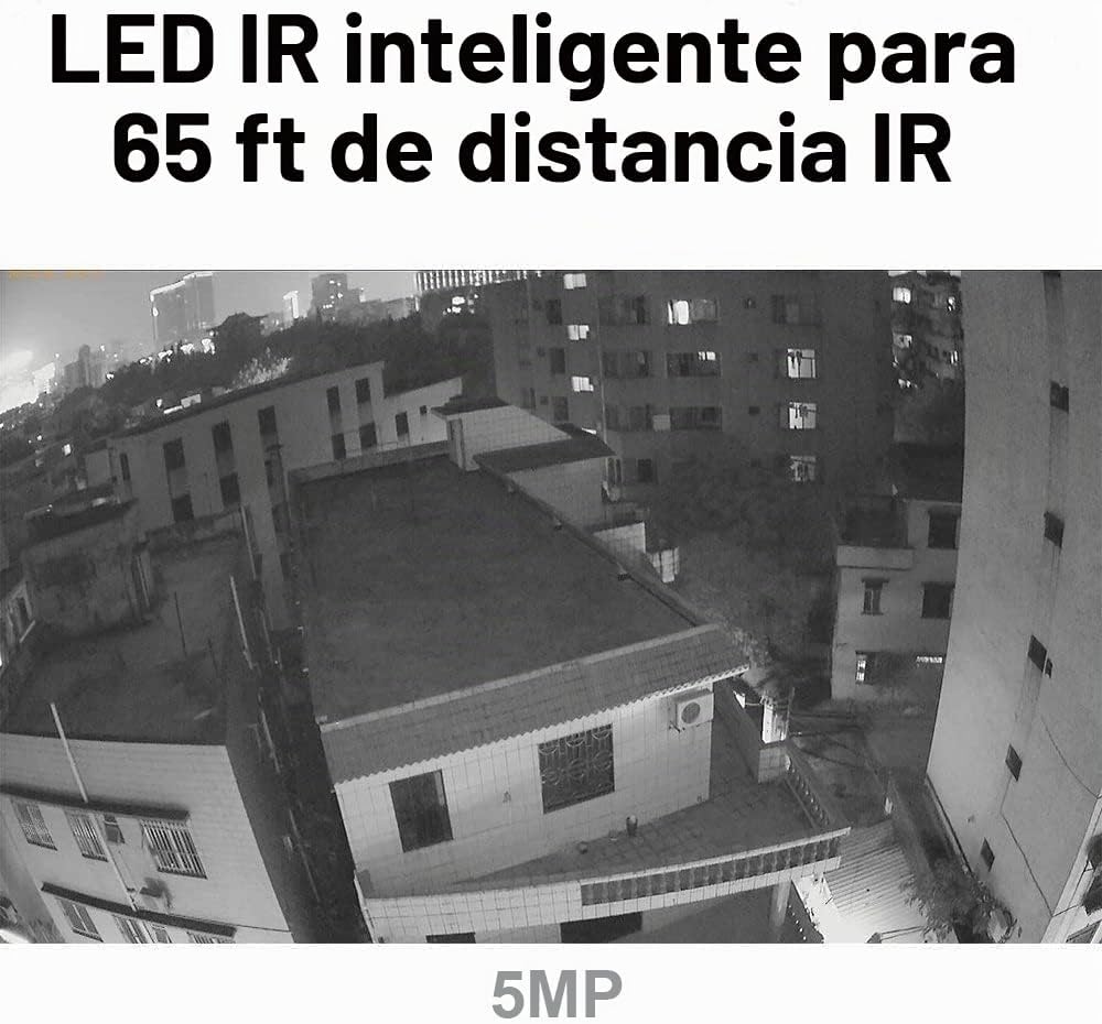 Cámara analógica de seguridad CCTV Bullet TVI de 5 MP, lente de 2.8...