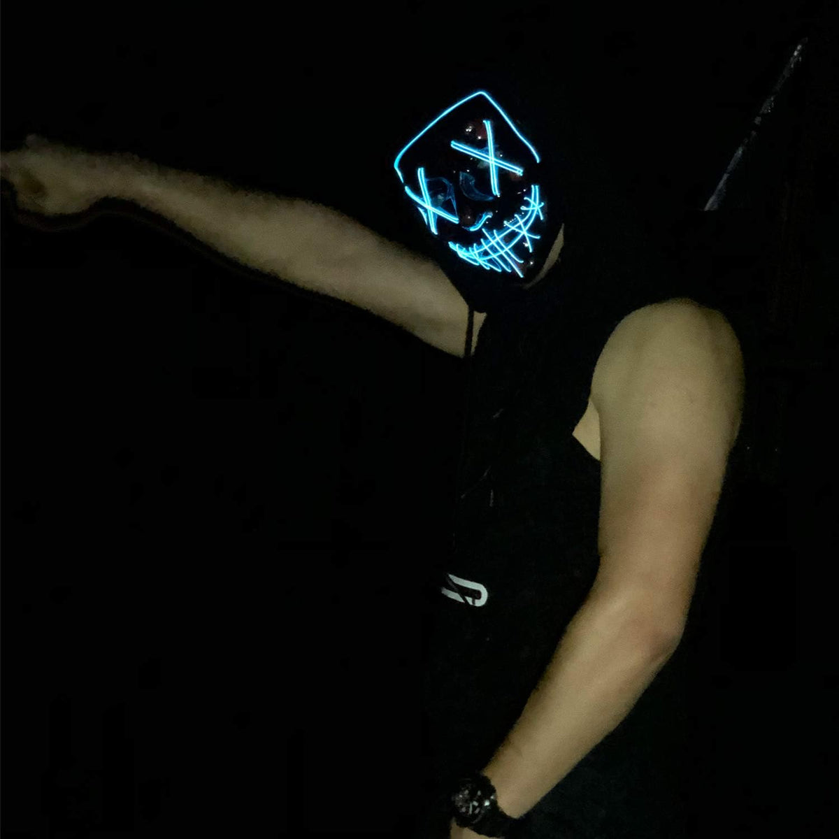 Poptrend Máscara de Halloween con luz LED para festivales, cosplay,...