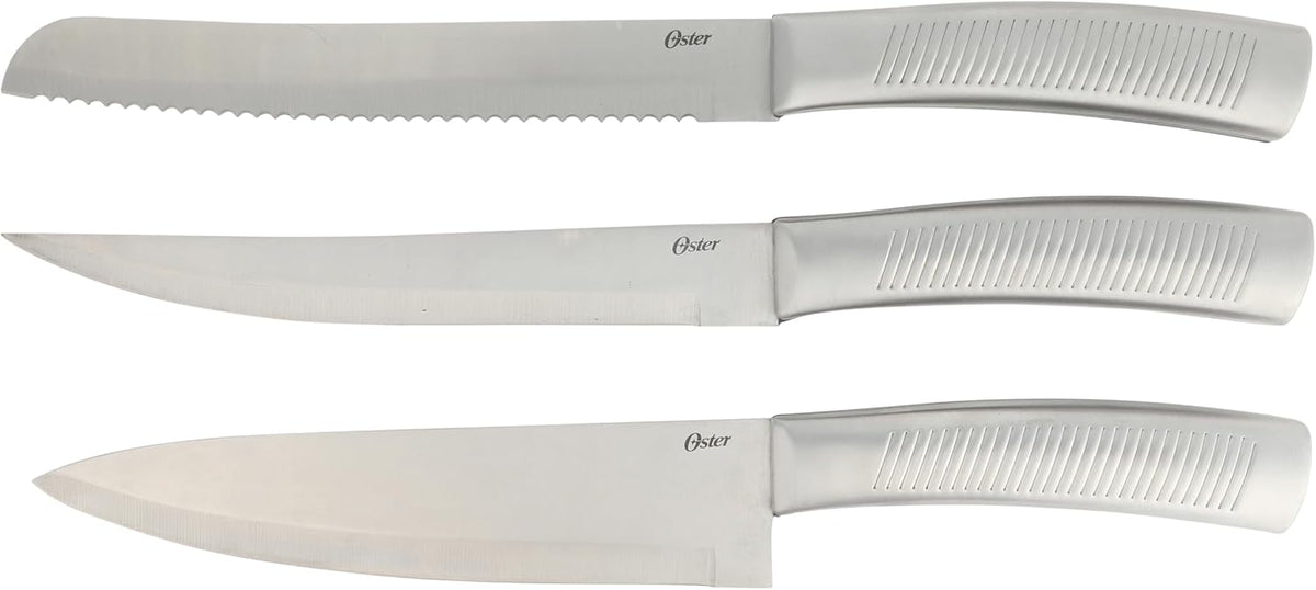 Oster Eddington Juego de 16 cuchillos de cocina de acero inoxidable...