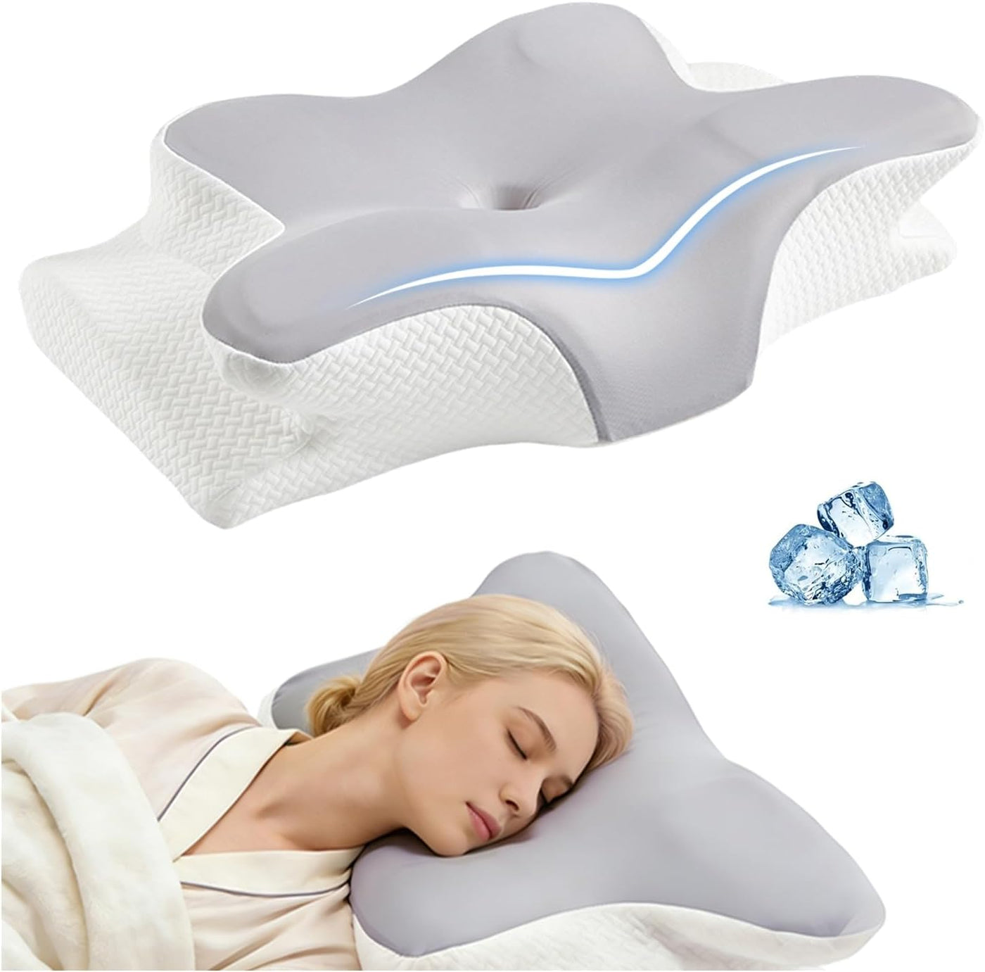 Almohada cervical Ergo para la apnea del sueño, los ronquidos y el...
