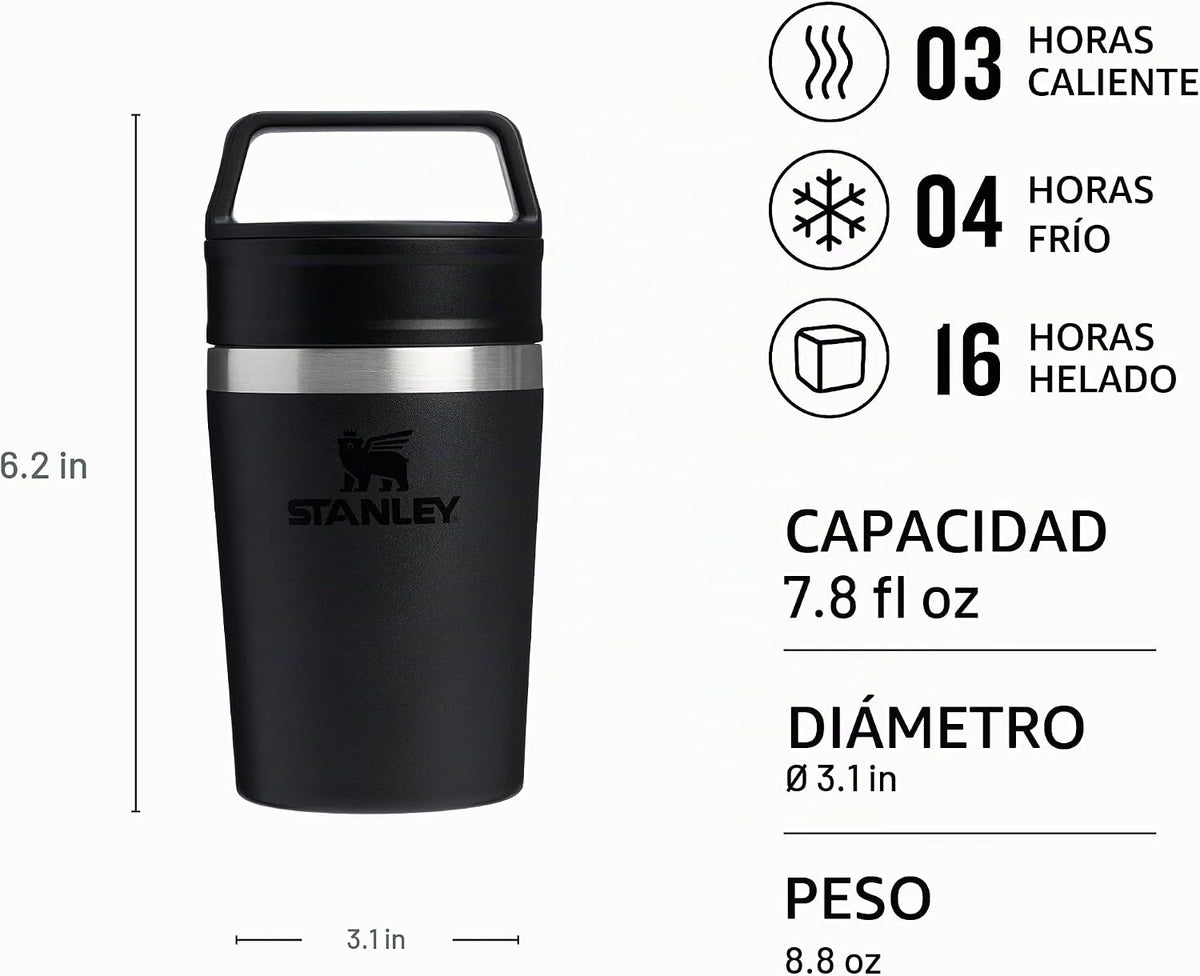 STANLEY 1913 Café to-Go Taza De Viaje 0.23L - Negro | Mantiene 3 ho...