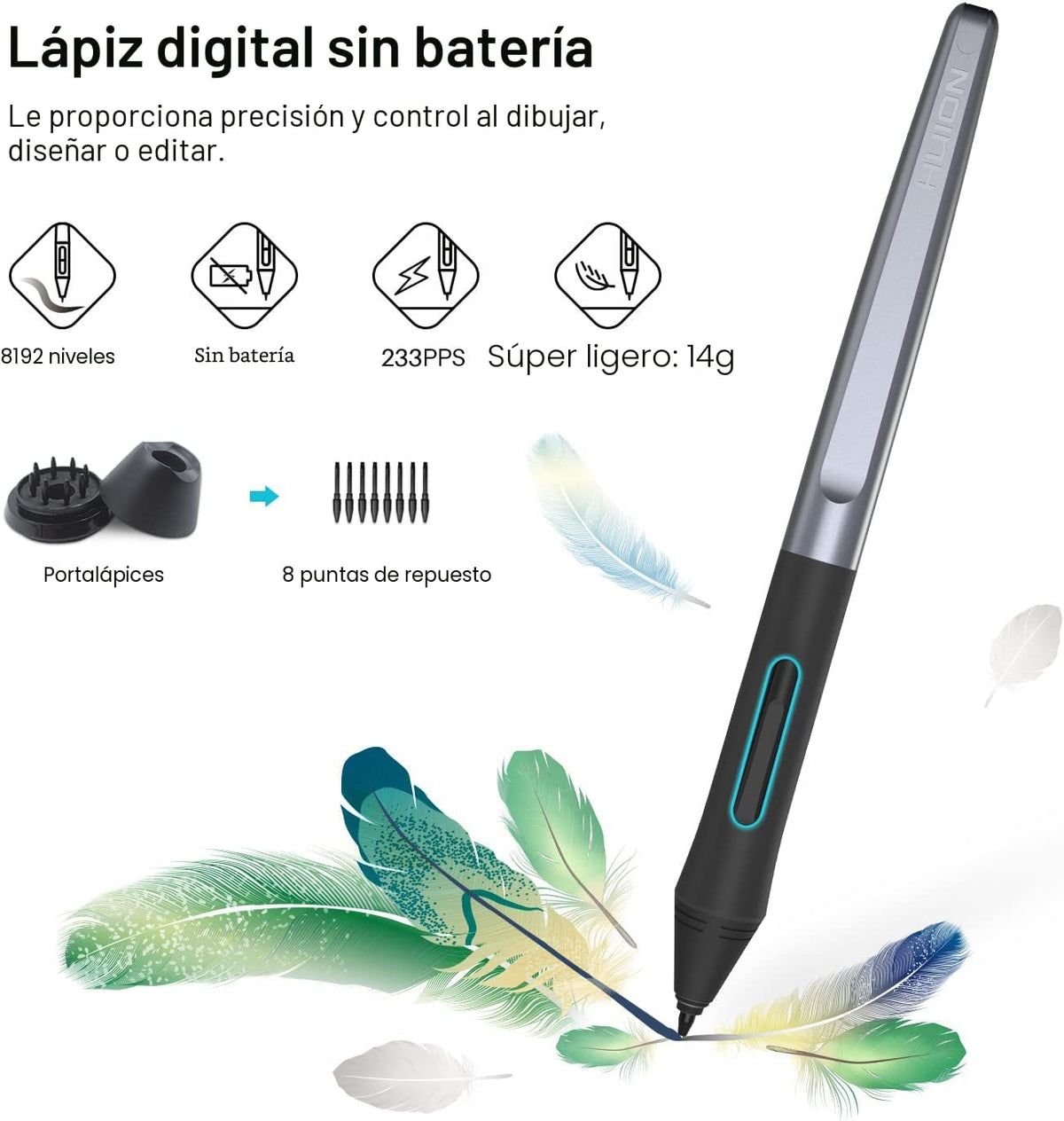 HUION Inspiroy H640P Tableta de dibujo de 6x4 pulgadas 8192 Presión...