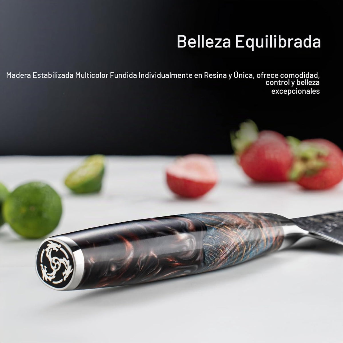 Cuchillo utilitario japonés de 5.5", acero Damasco VG10 de 67 c...