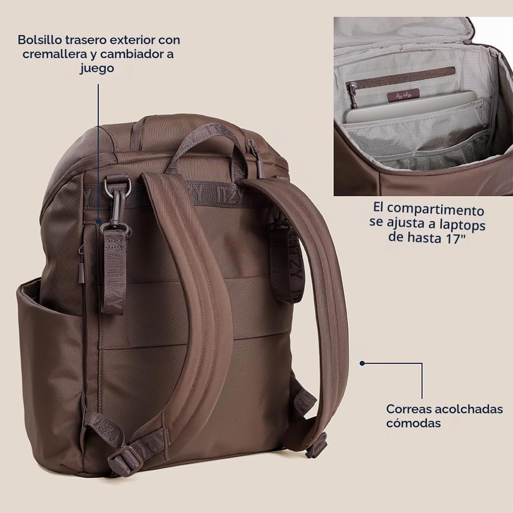 Itzy Ritzy Belong - Mochila ligera para pañales con 16 bolsillos, a...