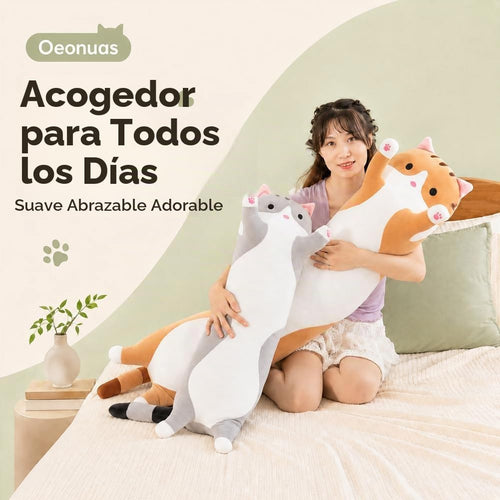 Almohada de felpa de cuerpo larga y suave con diseño de dibujos ani...
