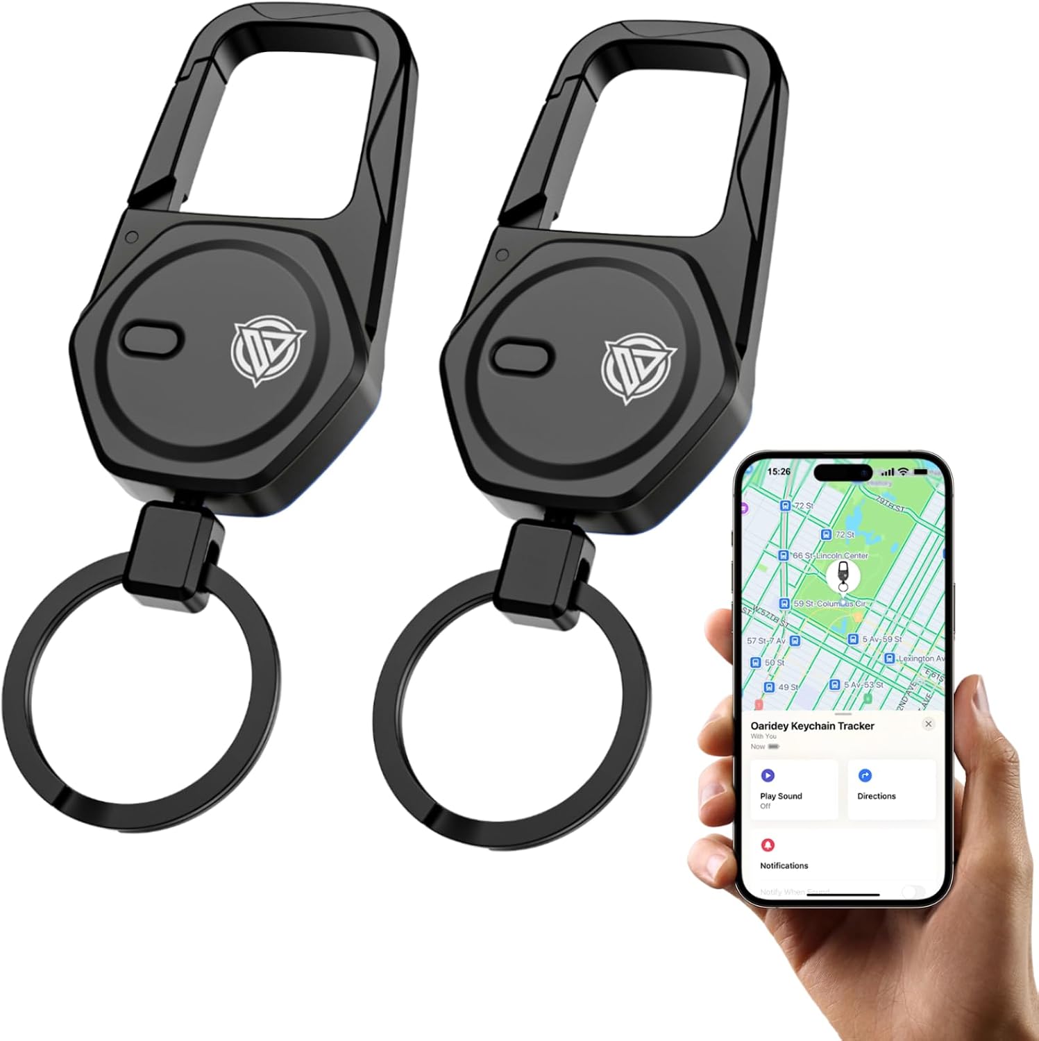 Oaridey Llavero, funciona con Apple Find My, llavero de coche con m...