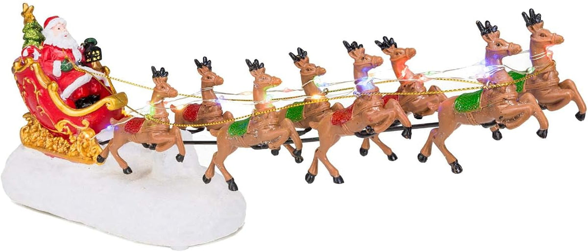innodept12 Trineo de Papá Noel de Navidad con 8 renos, decoración d...