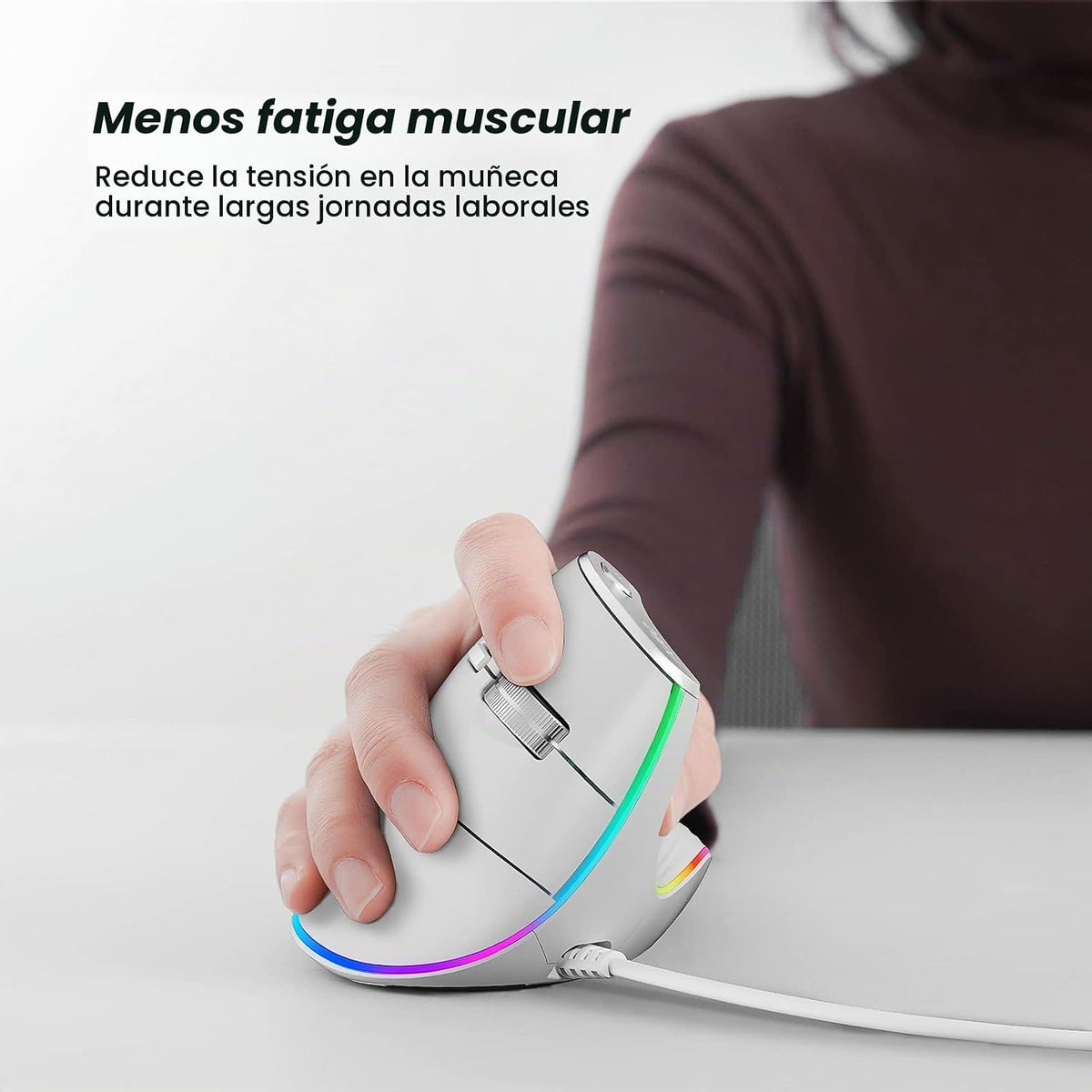 Nulea M504 Ratón Vertical con Cable, Ratón Óptico Ergonómico USB co...