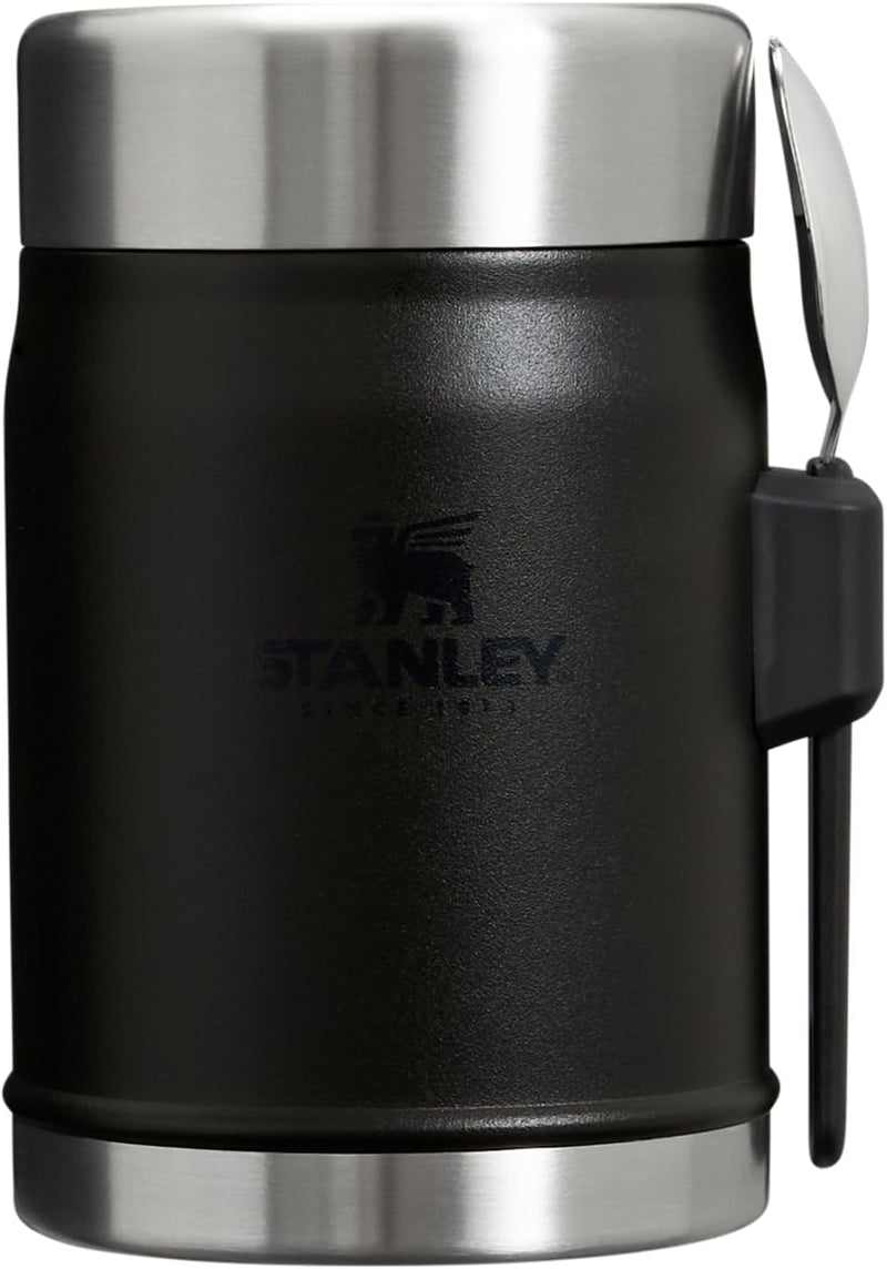 STANLEY 1913 Tarro de comida clásico con tenedor 0,4 L - Negro | Ma...