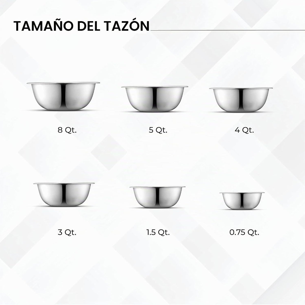 AVADOR - Juego de 6 tazones de mezcla de acero inoxidable premium,...