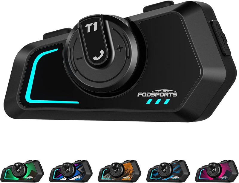 Fodsports T1 - Intercomunicador Bluetooth V5.4 para motocicleta con...