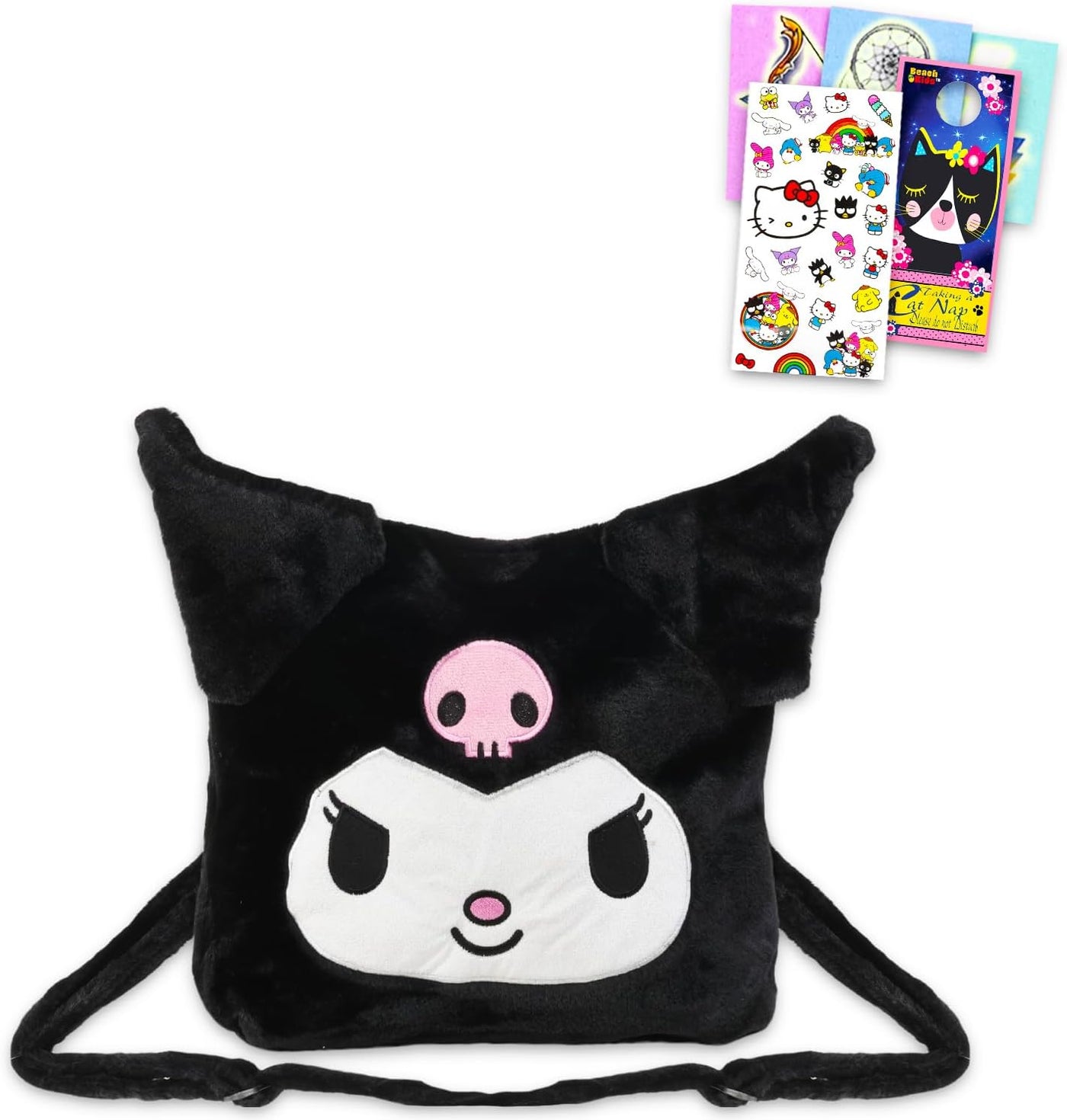 Kuromi - Juego de monedero de peluche, paquete con calcomanías Kuro...