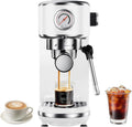 atatix Máquina de Espresso de 20 Bar con Espumador de Leche, Cafetera de Espresso Compacta, Máquina de Café de Acero Inoxidable con Control Preciso de Temperatura y Tanque de Agua Extraíble de 44 oz