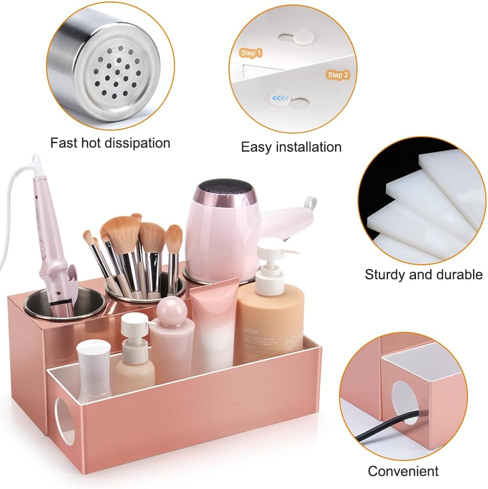 GFWARE Organizador de herramientas de peinado caliente con 3 tazas...