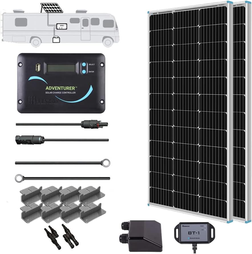 Renogy - Kit de panel solar monocristalino para caravana de 200 vat...