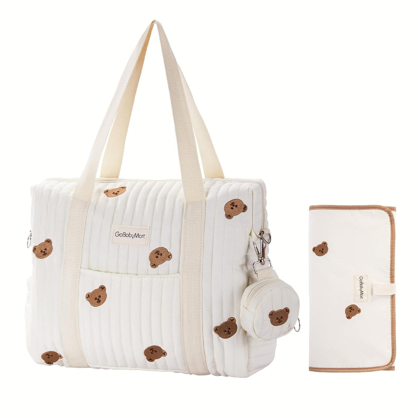 GOBABYMART Juego de 3 piezas de bolsa de pañales tipo tote, bolsa d...