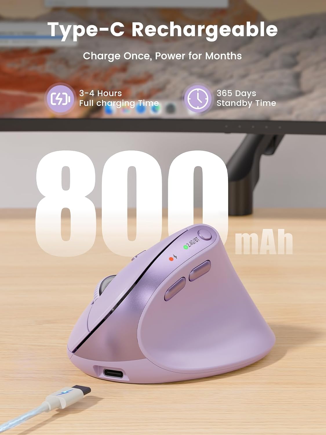 SABLUTE Ratón ergonómico MAM3, ratón vertical para manos pequeñas y...