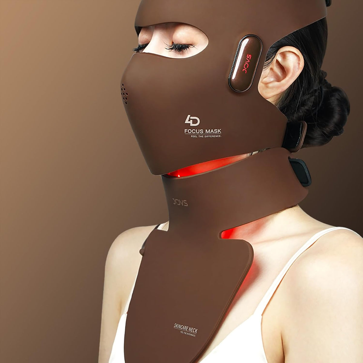 JOVS Máscara LED para cuello y pecho, terapia de luz roja LED para...