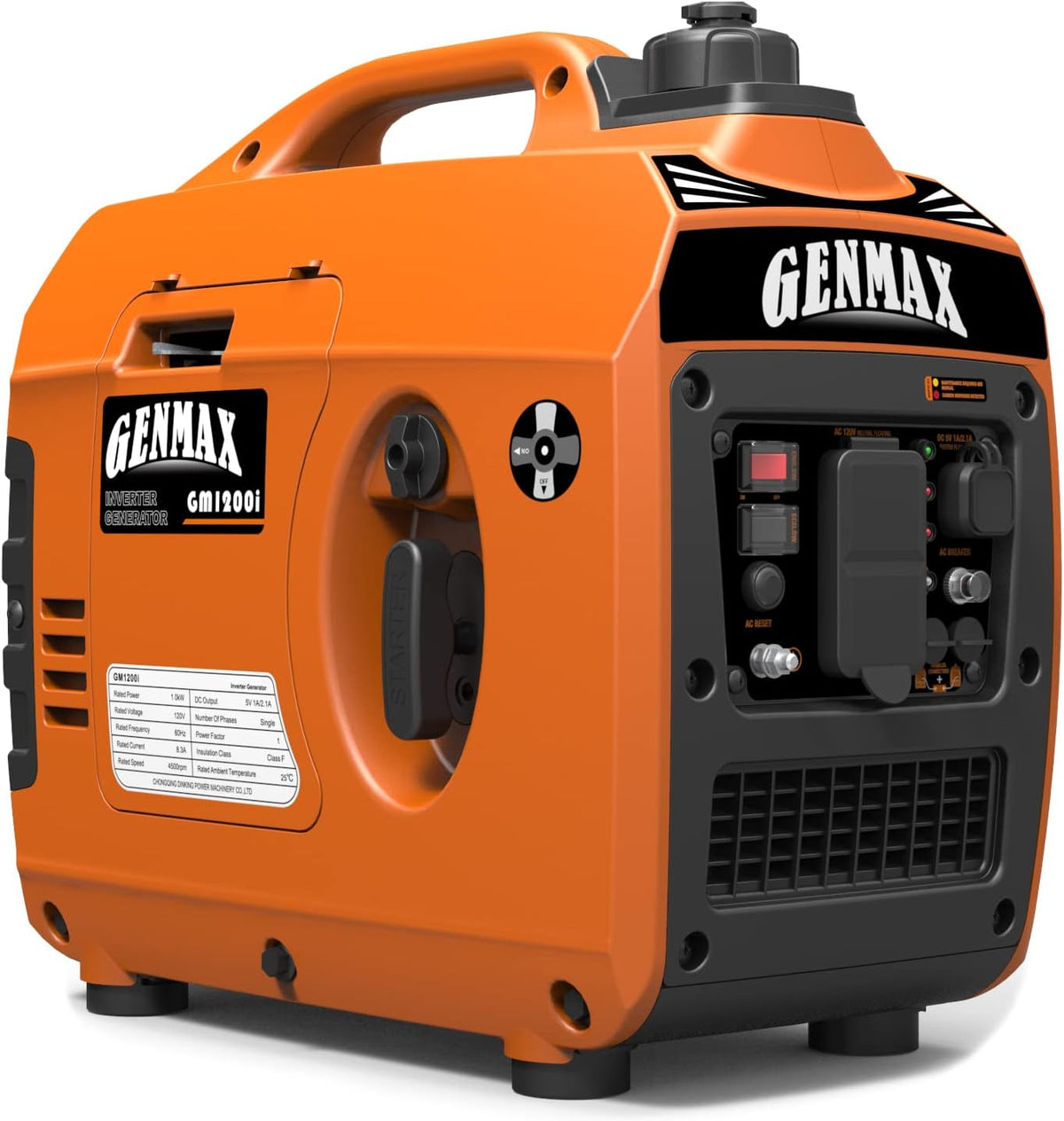 GENMAX Generador portátil, motor de gas ultra silencioso de 1200 W,...