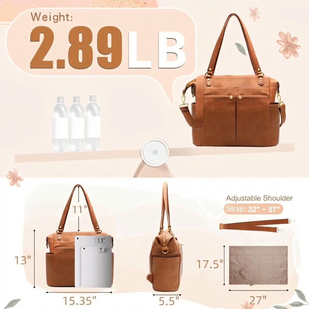MOMINSIDE Bolsa de pañales Tote Convertible Bolsa de pañales Mochil...