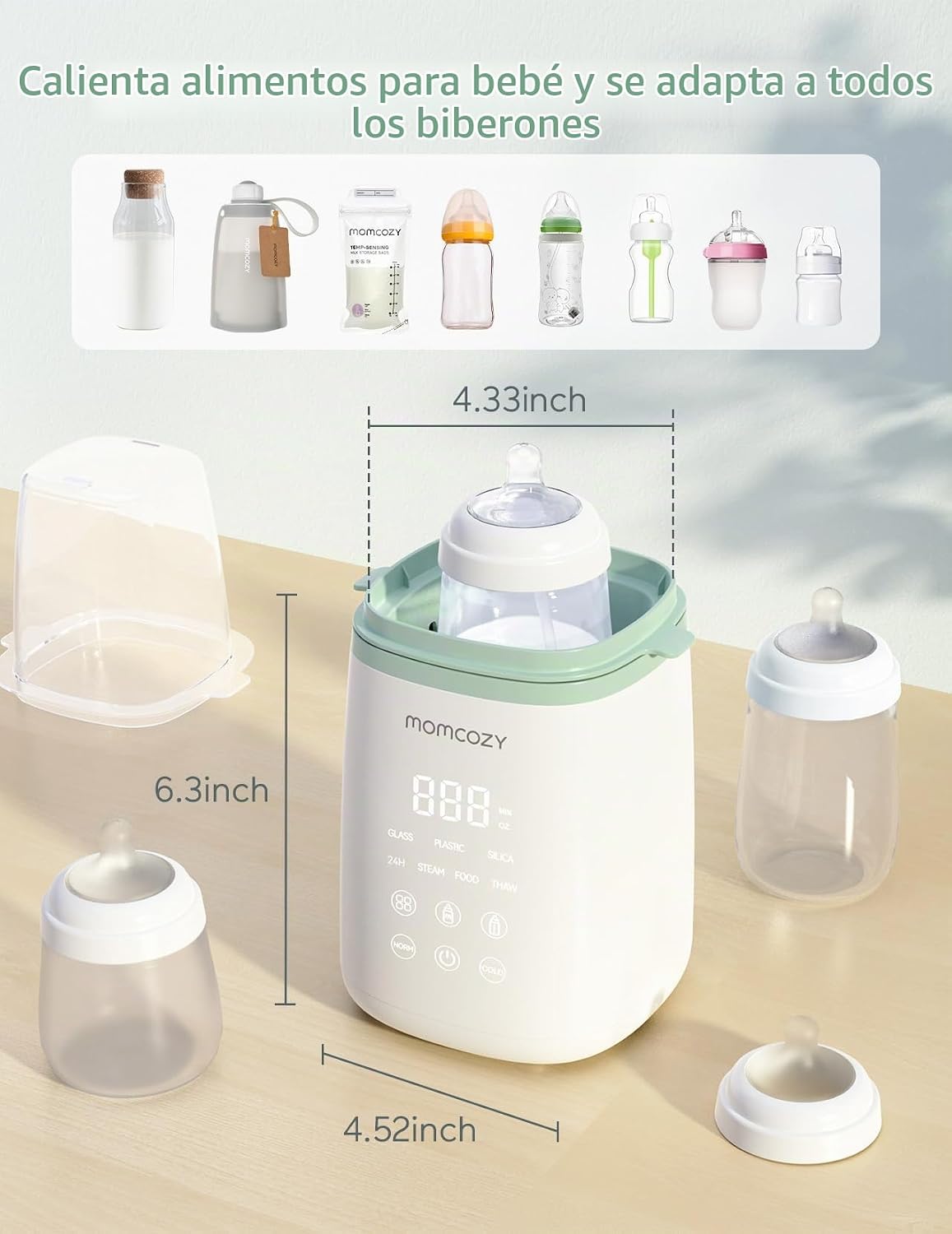 Momcozy Esterilizador y secadora de botellas grandes de 3 capas y c...