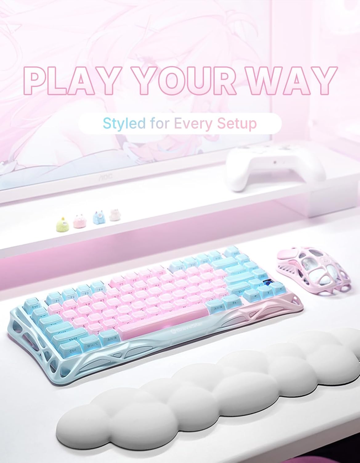 GravaStar Mercury K1 Lite 75% teclado para juegos, teclado inalámbr...