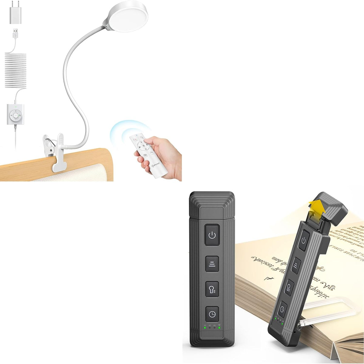 Glocusent Luz con clip y luz de libro para leer en la cama