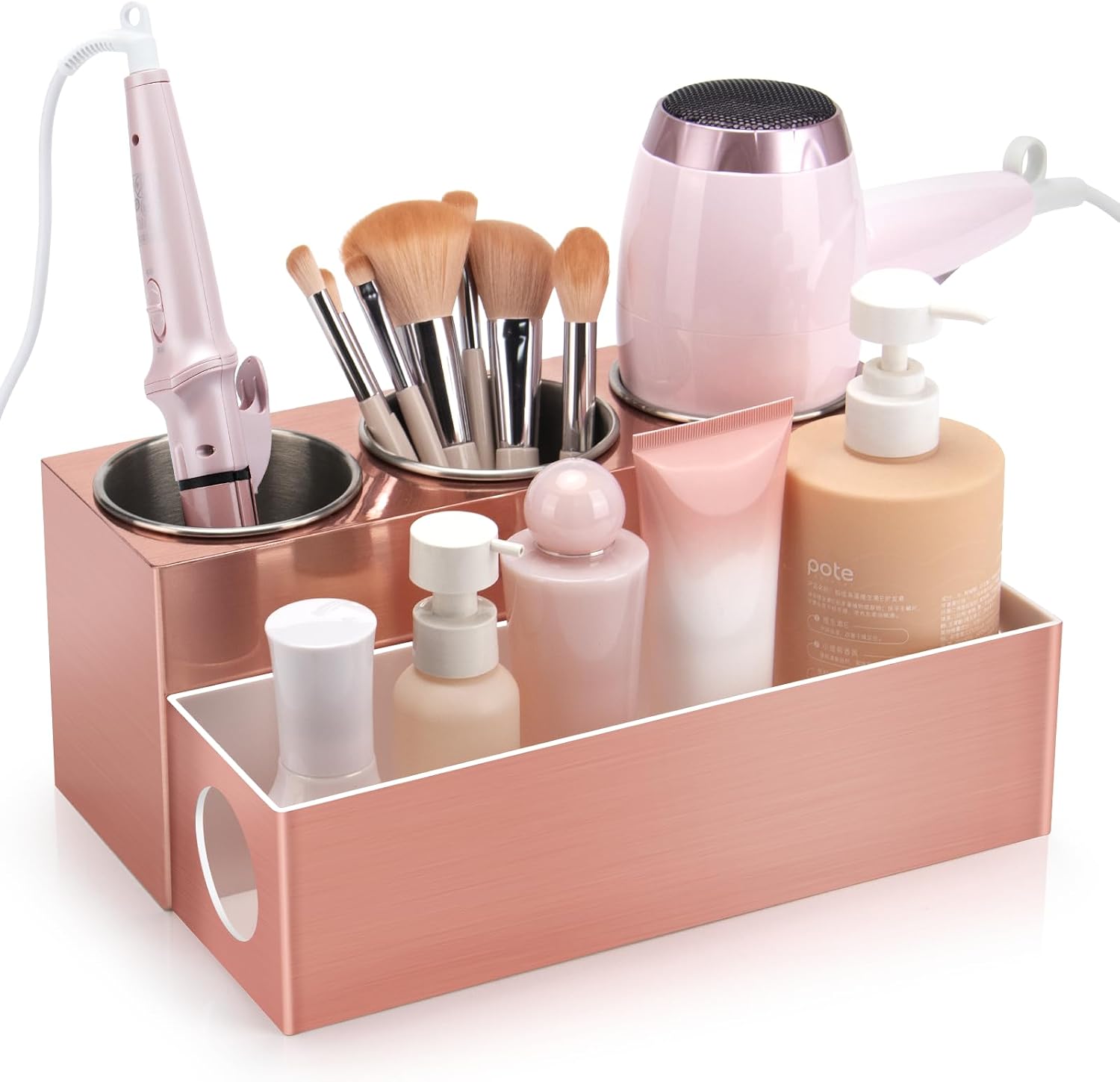 GFWARE Organizador de herramientas de peinado caliente con 3 tazas...