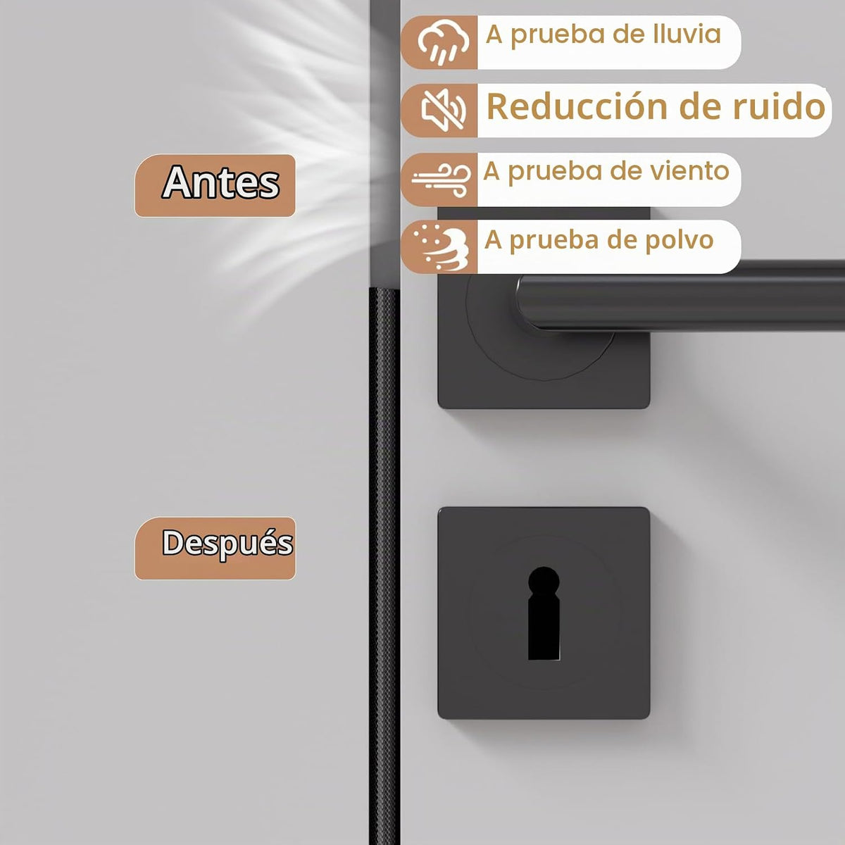 2 piezas × 196" de cinta selladora de espuma en forma de cuña p...