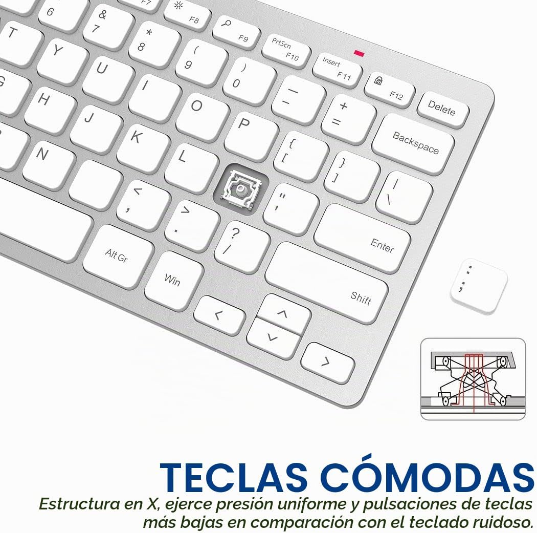 Arteck Teclado inalámbrico 2.4G ultradelgado y compacto con teclas...