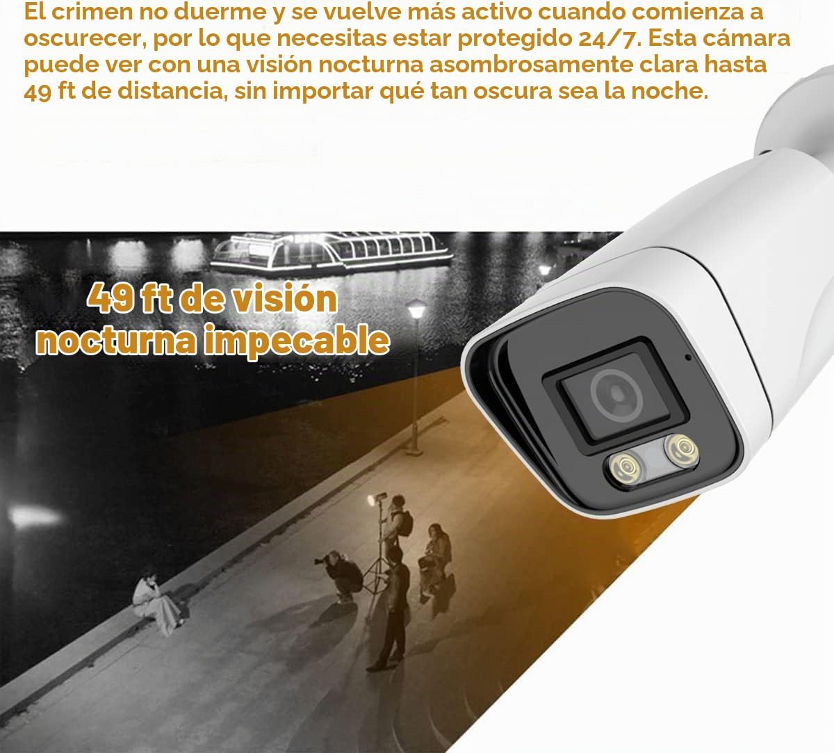 Cámara analógica de seguridad CCTV Bullet TVI de 5 MP, lente de 2.8...