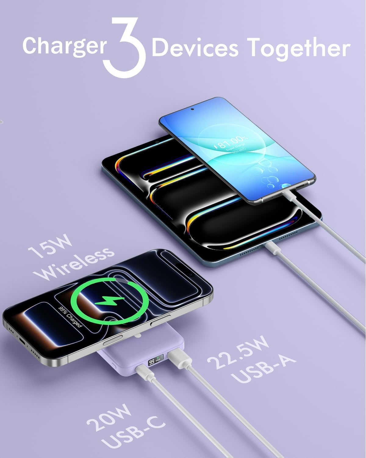 podoru para MagSafe Power Bank 10000 mAh, cargador portátil magnéti...